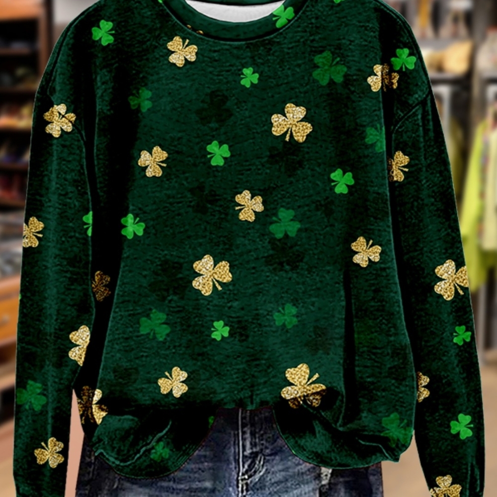 Green and Gold Shamrock Sweater